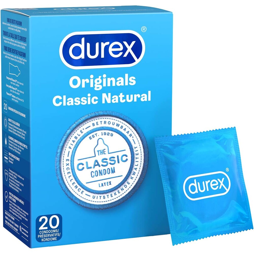 Durex Originals Classic Natural Condoms 20 Pack - Eroticon Ltd