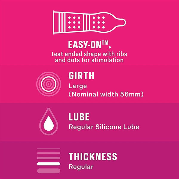 Durex Pleasure Me Ribbed And Dotted Condoms 12 Pack - Eroticon Ltd