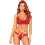 Leg Avenue Sweetheart Lace Bralette Set Red - Eroticon Ltd