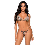 Leg Avenue Floral Sheer Bra and GString Black - Eroticon Ltd