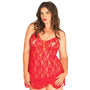 Leg Avenue Rose Lace Flair Chemise Red UK 14 to 18