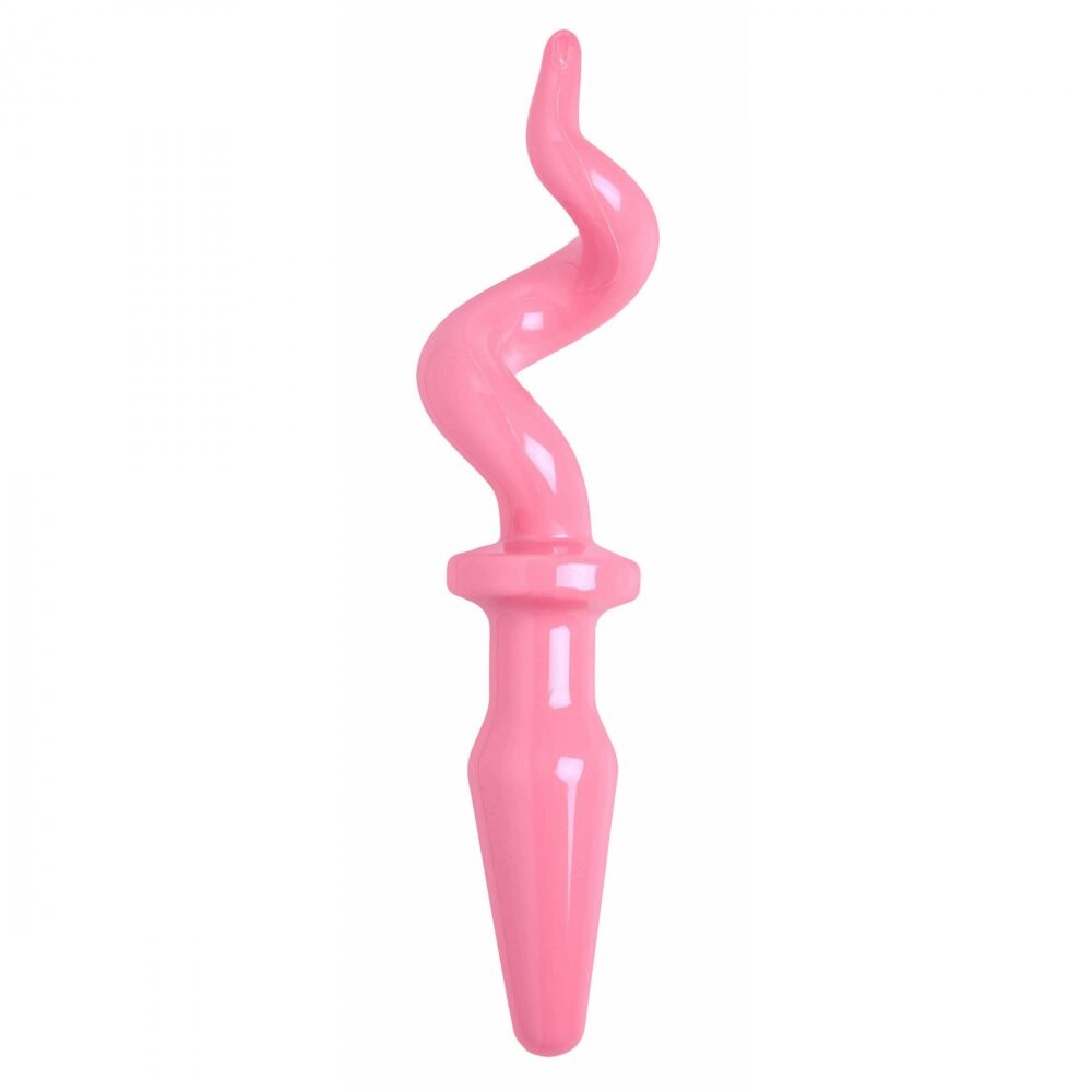 Pig Tail Pink Butt Plug