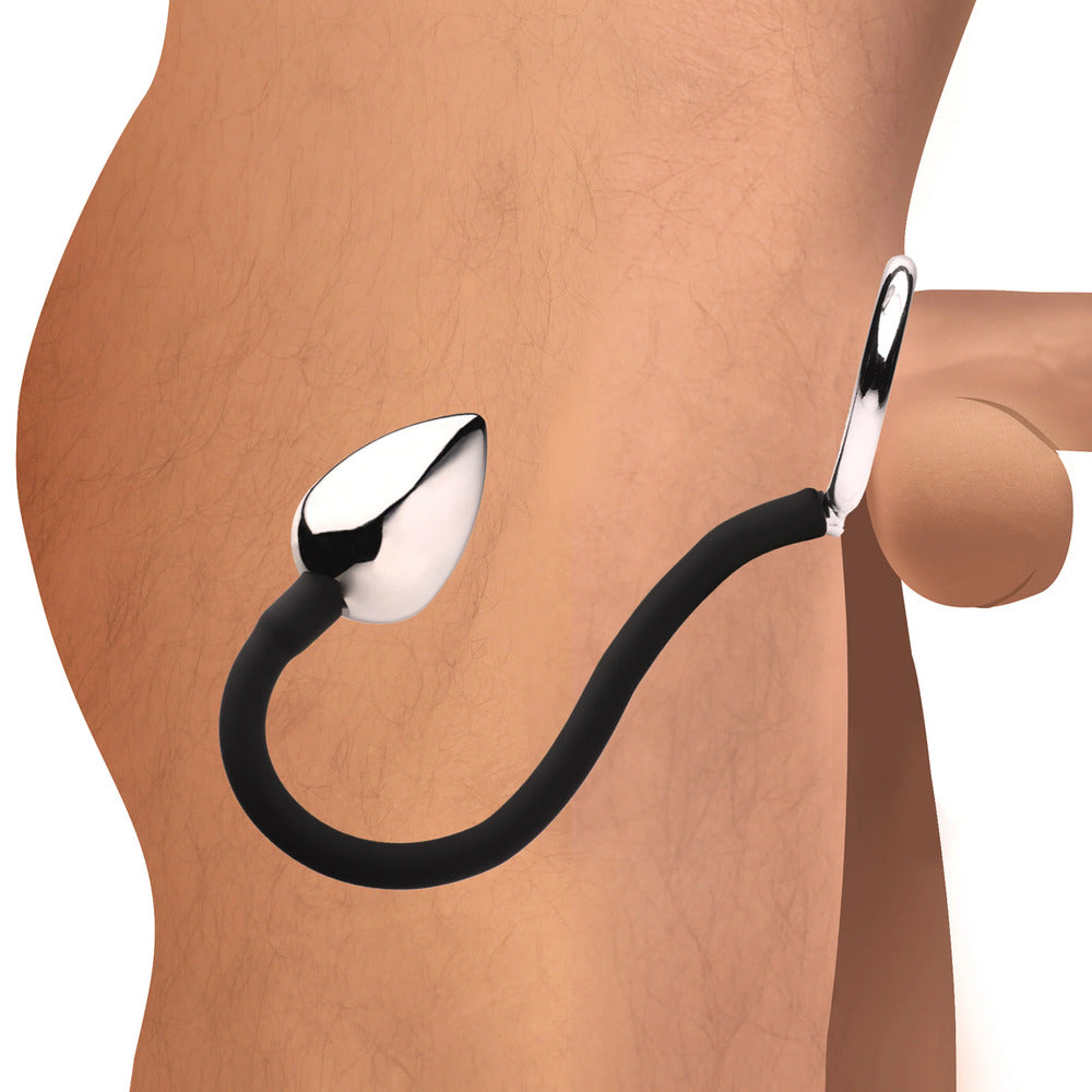 Master Series Tug Plug Aluminum Cock and Ball Ring - Eroticon Ltd
