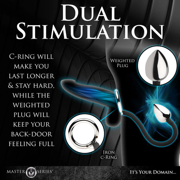 Master Series Tug Plug Aluminum Cock and Ball Ring - Eroticon Ltd