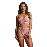 Le Desir Bliss Tie Dye 2 Piece Set With Garters UK 6 to 14 - Eroticon Ltd