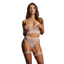 Le Desir Bliss Pink 2 Piece Set With Garters UK 6 to 14 - Eroticon Ltd