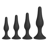 Set of Four Silicone Butt Plugs Black - Eroticon Ltd