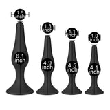 Set of Four Silicone Butt Plugs Black - Eroticon Ltd