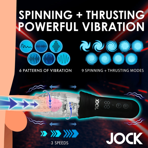 Jock Spinning Thursting and Vibrating Masturbator