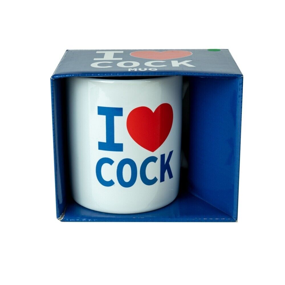 White I Love Cock Mug