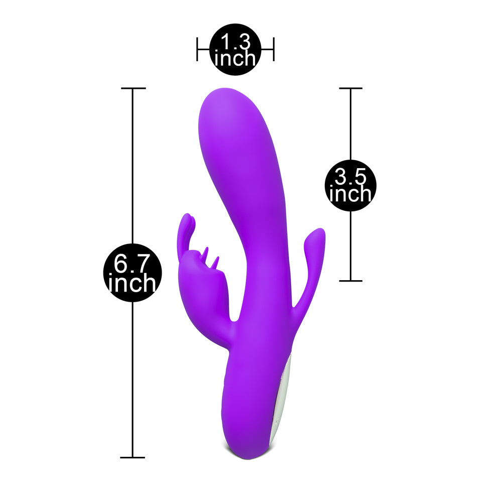 Double Bunny 12 speed Silicone Vibe Purple - Eroticon Ltd