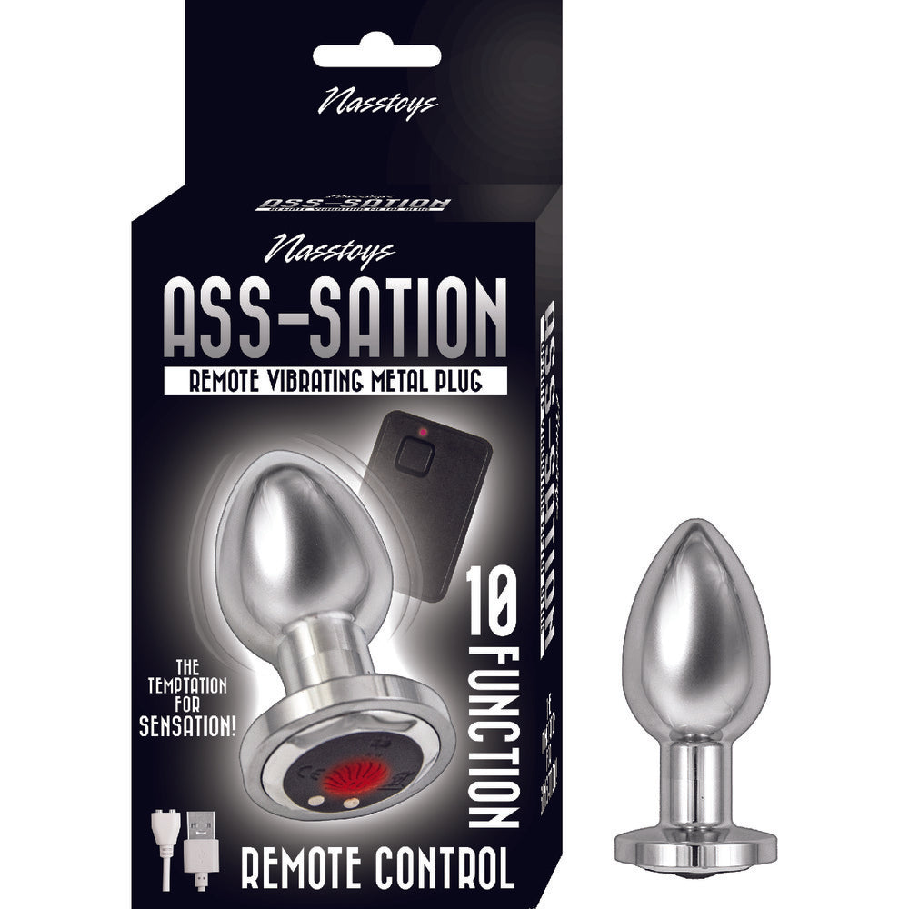 Ass Sation Remote Vibrating Butt Plug Silver - Eroticon Ltd
