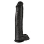 King Cock 15 Inch Cock with Balls Black - Eroticon Ltd