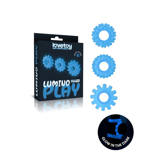 Lovetoy Glow In The Dark Lumino Play Cock Rings X3 - Eroticon Ltd