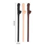 Lovetoy Pack Of 9 Willy Straws Black Brown And Pink - Eroticon Ltd