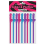 Lovetoy Pack Of 9 Willy Straws Blue Pink And Purple - Eroticon Ltd