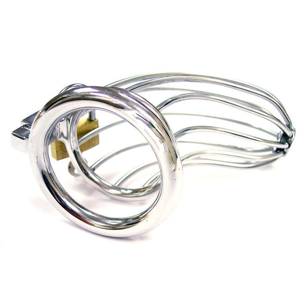 Rouge Stainless Steel Chasity Cock Cage With Padlock - Eroticon Ltd