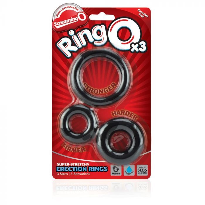 Screaming O RingO x3 Cock Rings Black - Eroticon Ltd