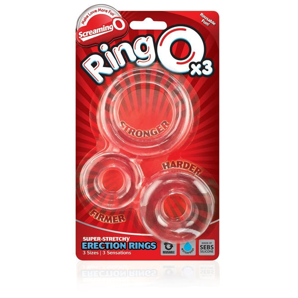 Screaming O RingO x3 Clear Cock Rings - Eroticon Ltd
