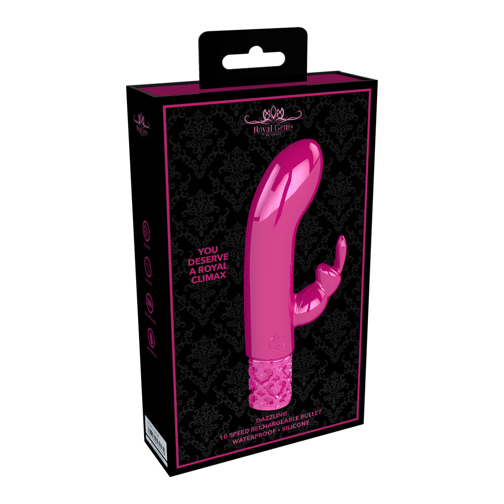 Royal Gems Dazzling Rechargeable Rabbit Bullet Pink - Eroticon Ltd