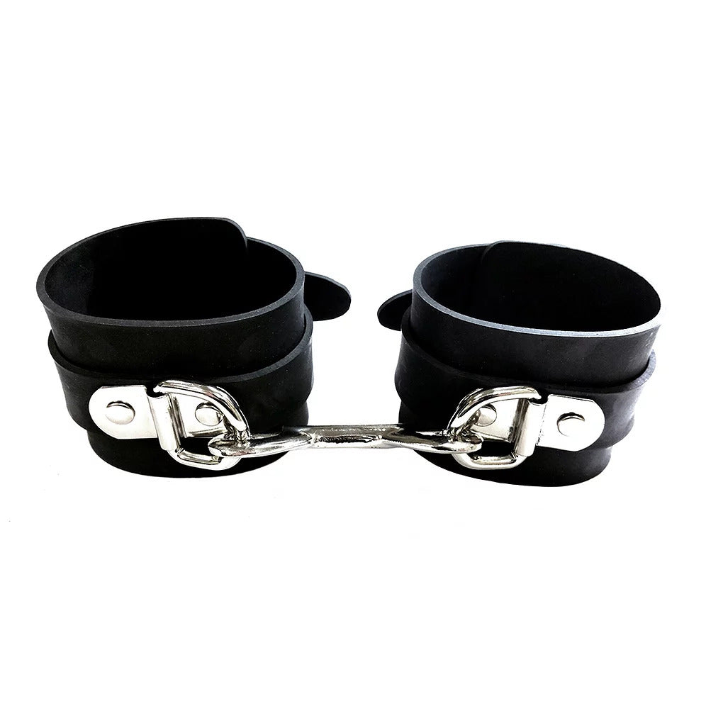 Rouge Garments Black Rubber Ankle Cuffs - Eroticon Ltd