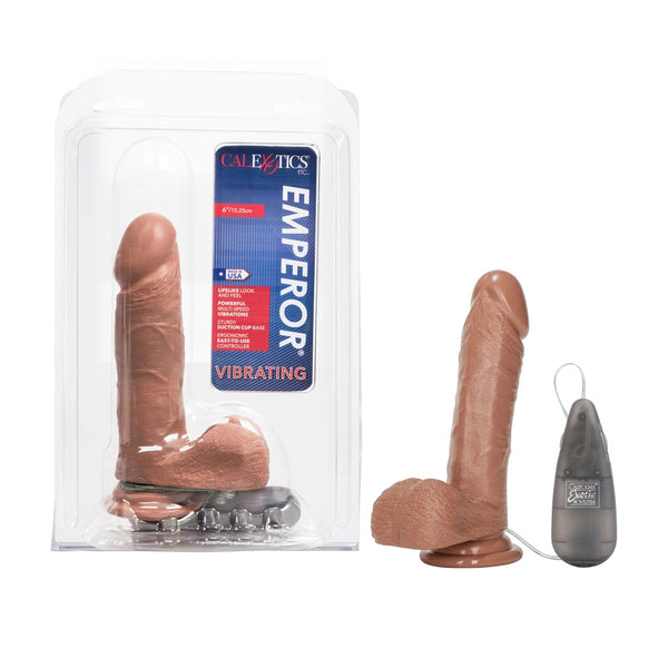 Emperor 6 Inch Life Like Vibrator Flesh Brown - Eroticon Ltd