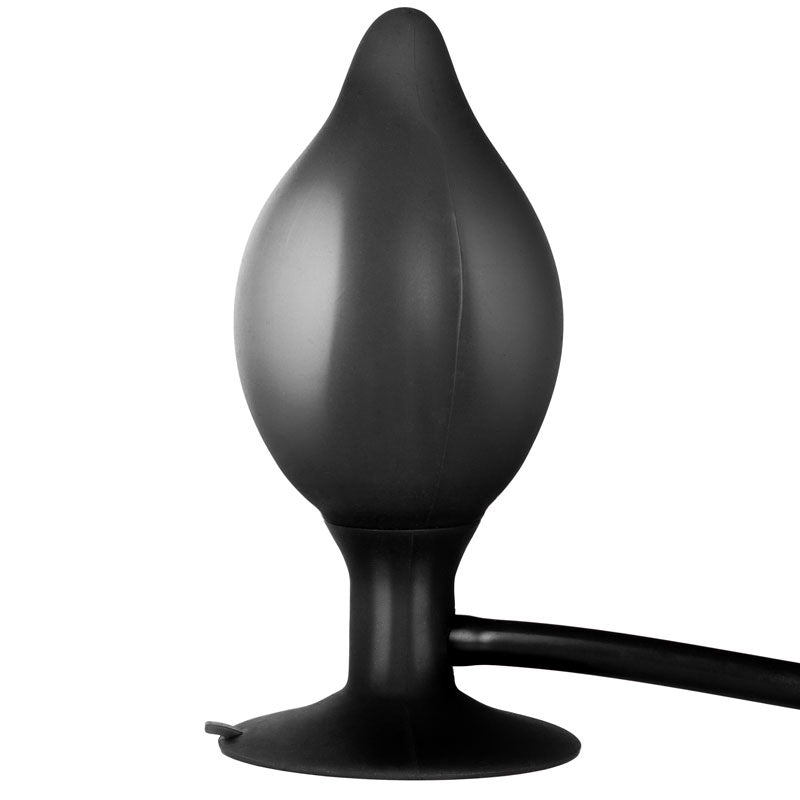 Black Booty Call Pumper Silicone Inflatable Medium Anal Plug