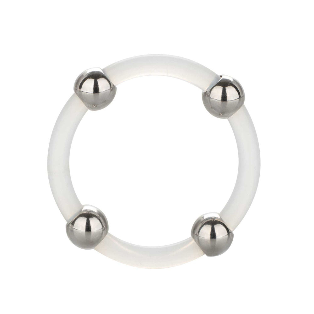 Steel Beaded Silicone Ring Large - Eroticon Ltd