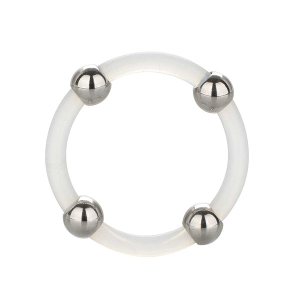 Steel Beaded Silicone Ring Large - Eroticon Ltd