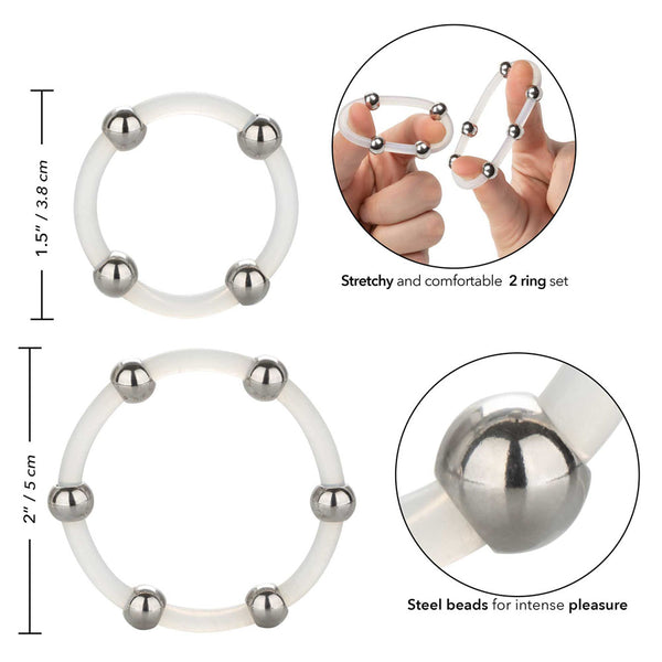 Steel Beaded Silicone Ring Set - Eroticon Ltd