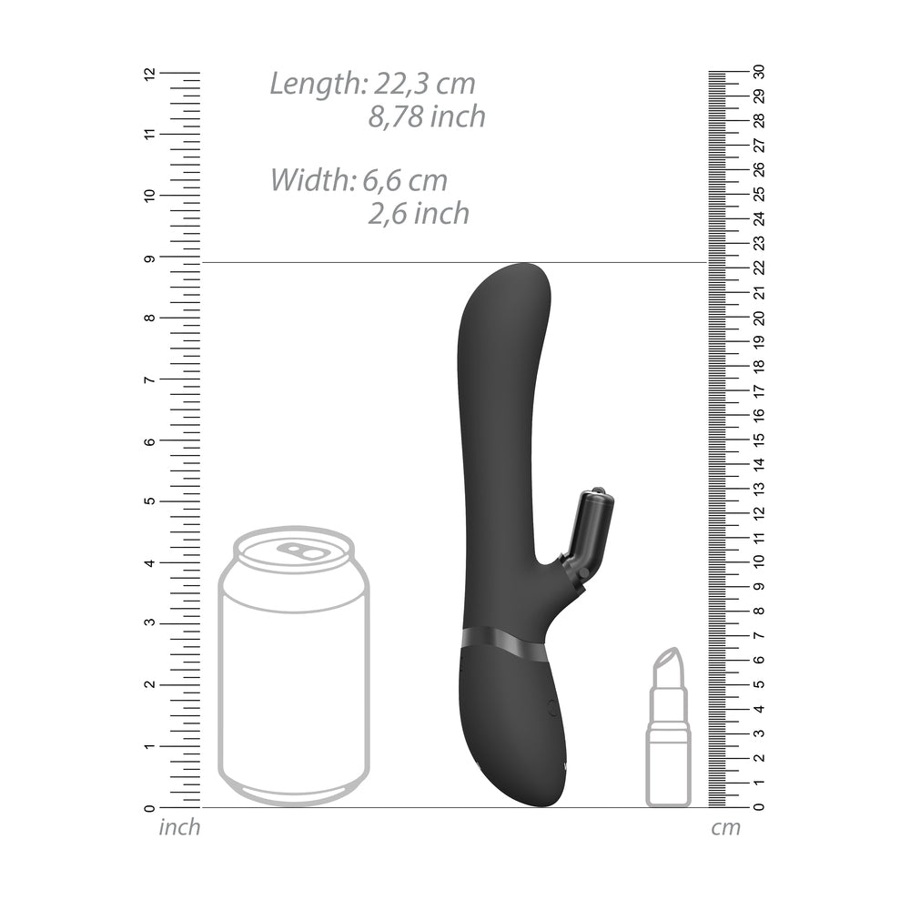 Vive Chou Double Action Interchangeable Rabbit Vibrator Black