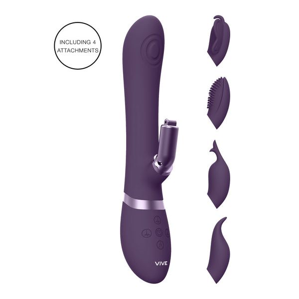 Vive Etsu Interchangeable Rabbit Vibrator Purple