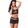 Black Mini Skirt And Crop Top UK Size 8 to 12 - Eroticon Ltd