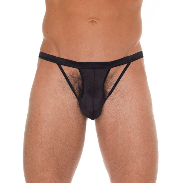 Mens Cut Out GString Black